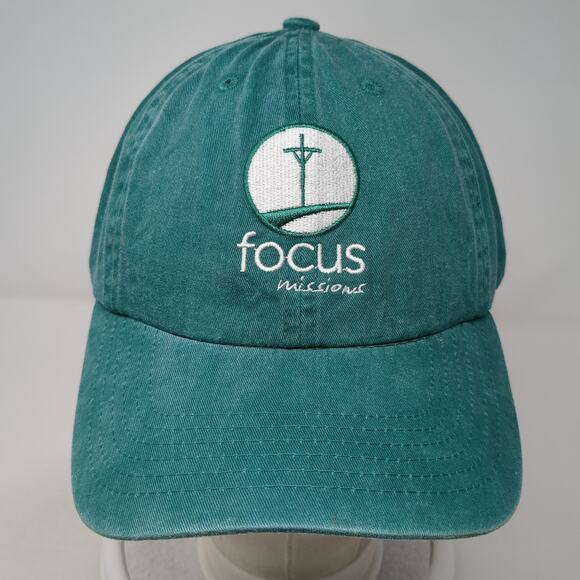 Focus Missions Slideback Baseball Cap Green One Size Adjustable 6 Panel Novus - Picture 2 of 9